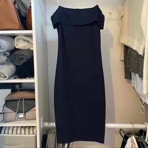 Navy blue off the shoulder dress